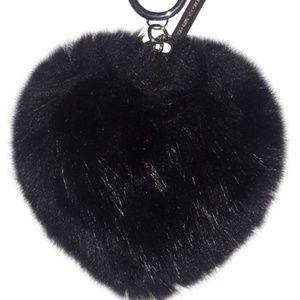 NWT REBECCA MINKOFF FUR HEART COIN POUCH BAG CHARM